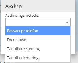 Har man allerede startet med å avskrive restansen f.eks. med å besvare med en utgående journalpost som står som Reservert, vil man ikke kunne avskrive den samme journalposten direkte.