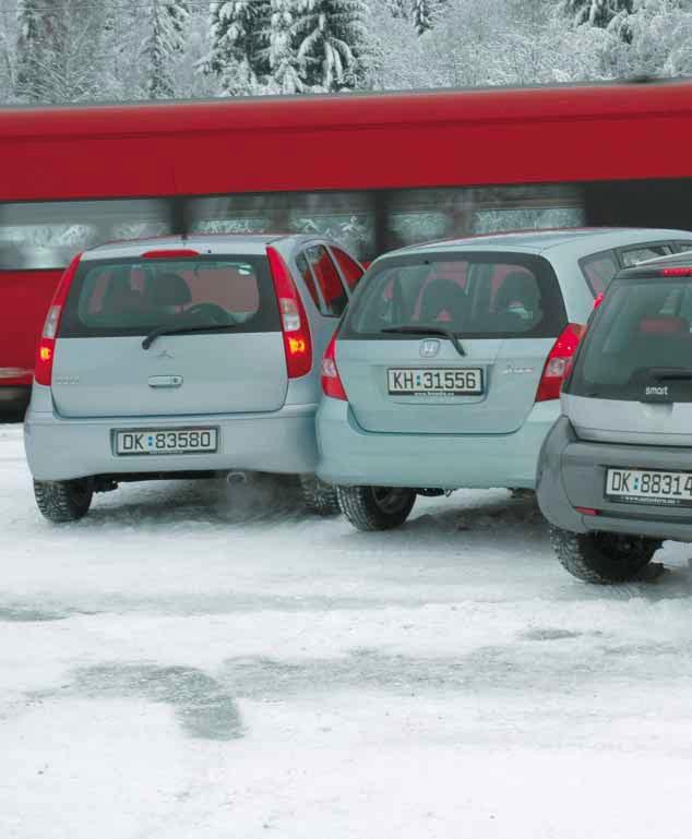 Honda Jazz Mitsubishi Colt Smart forfour: SMART TRANSPORT Små ytre mål, fleksible seteløsninger, forholdsvis god komfort.