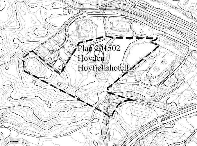 og infrastruktur. Det lagt opp til å byggje om hotellet til 27 fritidsbustader, samt 72 nye fritidsleilegheiter sør og vest for eksisterande hotell.