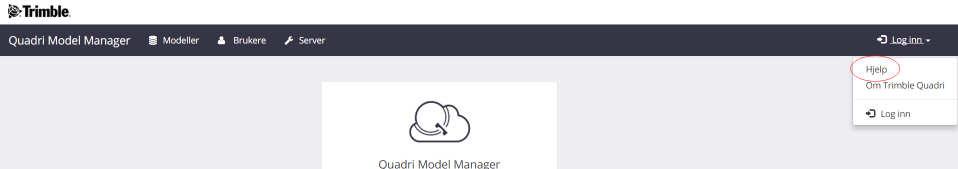STEG 1 - Log inn i Quadri Model Manager Link til Quadri Model Manager (QMM) får du fra den som har installert Quadri.