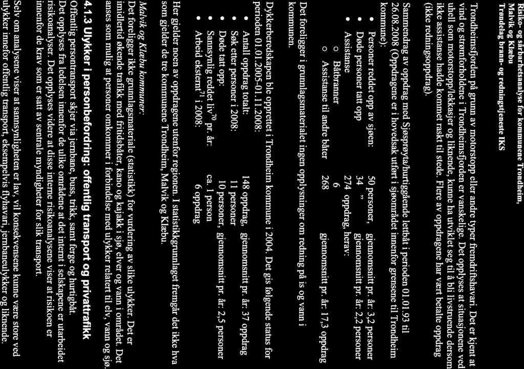 Risiko- og sårbarhetsanalyse for kommunene Trondheim, Malvik og Klæbu Trøndelag brann- og redningstjeneste IKS Trondheimsi]orden på grunn av motorstopp eller andre typer fremdriftshavari.