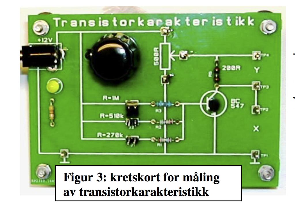 Lab5 1. Beregn IB1. 2. Finn først hvor karakteristikken knekker. Mål noen verdier rundt knekkpunktet. F.eks. VCE = 0.05, 0.10, 0.15, 0.20, 0.30, 0.50, 1.