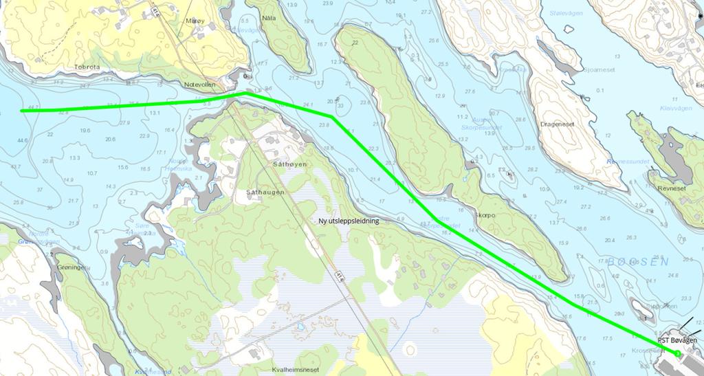 Kommunedelplan for avløp 31 Installasjon av tilbakeslagsventil ved overløpet frå avløpsanlegget Figur 7 Tilbakeslagsventil på overløpsledning til innløpspumpekum Det må på sikt vurderast om