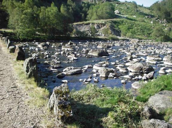 Angivelse av vannføring er basert på skalering av målt vannføring ved nærliggende vannmerker. Figur 5-5.