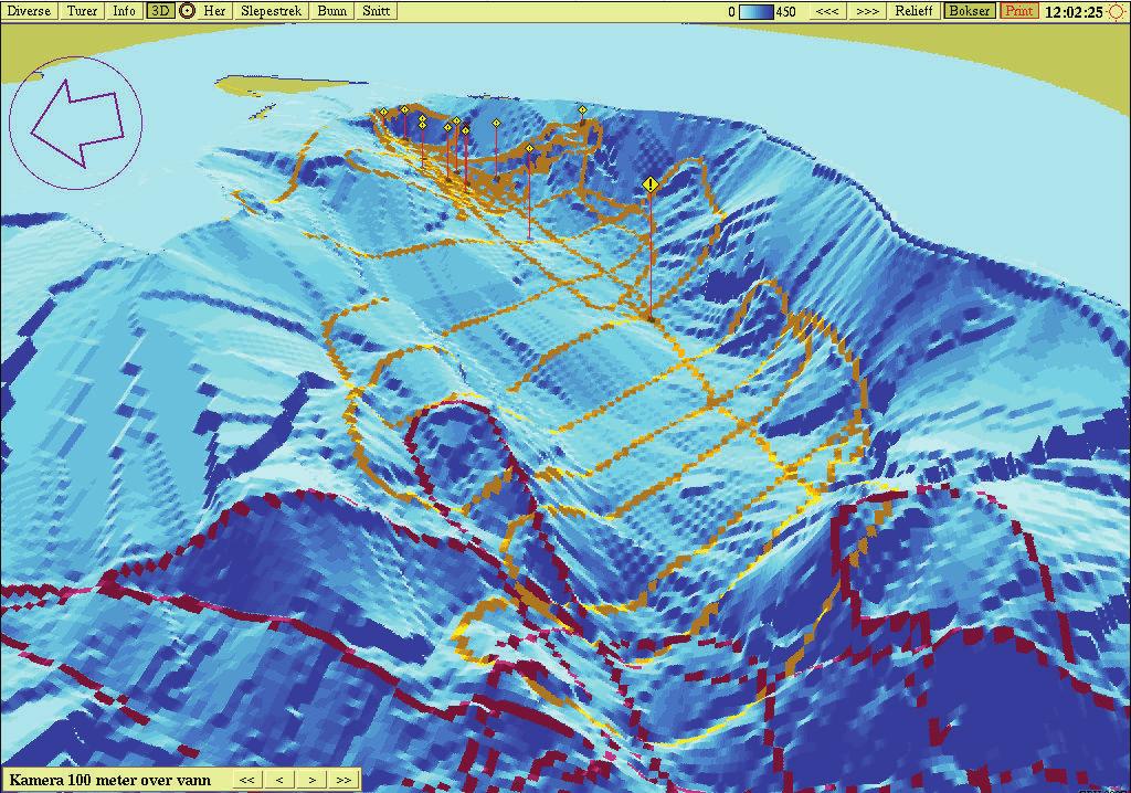 Olex 3D-djupnekart over vestre del av Torjulvågen.