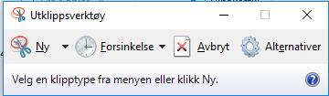 Kopi av skjermbilde Screenshot - Windows Utsklippsverkty (Snipping tool) -Velg Ny -Avmerk området du vil kopiere -Velg «Kopier» fra