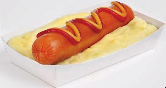 .. 43,Grilled Cheese hot dog (gluten free) serveres med brød eller lompe served with hot dog roll or potato flat bread 39,- Pannekake ved siden av.