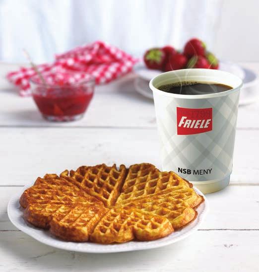 ..29,- 28,- Norwegian waffles with jam or Gudbrandsdal Cheese Vaffel med syltetøy eller brunost + kaffe...53,- 49,- Norwegian waffles with jam or Gudbrandsdal Cheese and coffee Kanelbolle.