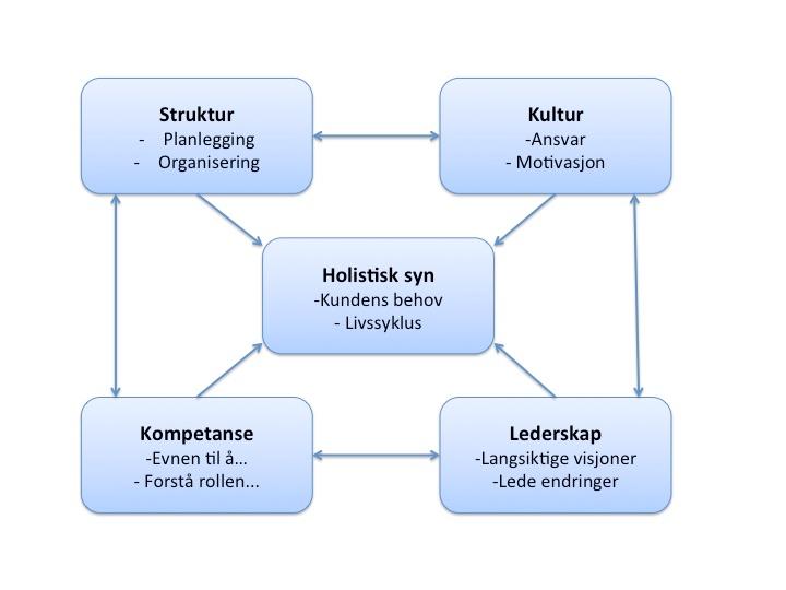 Figur 11 Verdipyramiden. Sammenhengen mellom fem årsaker til sløsing (etter Josephson og Björkman, 2011). Som nevnt tidligere er årsakene til sløsing komplekse.