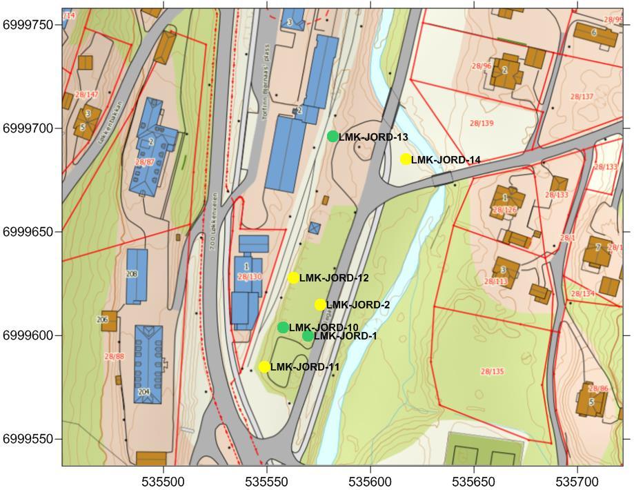 MILJØTEKNISK GRUNNUNDERSØEKLSE I LØKKEN SENTRUM, MELDAL KOMMUNE 17/32 Tabell 3. Tilstandsklasser for forurenset grunn. Tilstandsklasse 1 2 3 4 5 Meget god God Moderat Dårlig Svært dårlig 4.