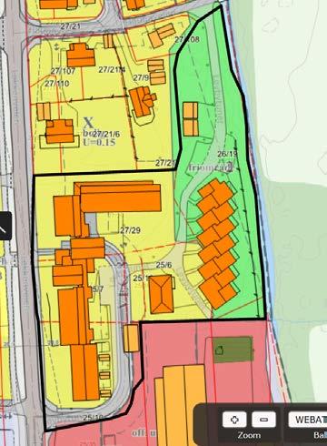 Reguleringsformål (innenfor svart strek) Areal, m2 (ca.) Eier Bolig 5.445 Meldal kommune Offentlig friområde 3.