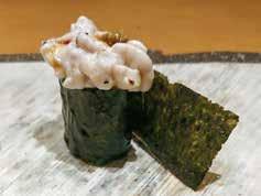 Sushi av de sjeldene. Sperm fra fisken, Red Snapper var en spesialitet i Sapporo, hvor vi hadde en overnatting før hjemreise. SKITUR I 2018.