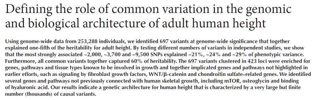 GWAS 2014 Wood AR Nature 2014 Growth is so much more than the GH- IGFI axis Årsaker til VH-mangel Transient («insufficiency») Idiopatisk (80%),