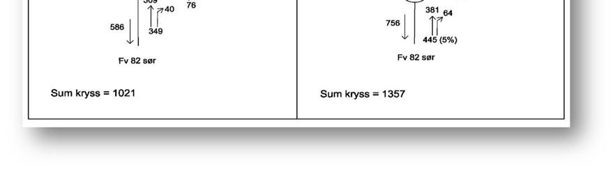 3 Trafikk i ettermiddagsrushet Fra sentrumsanalysen er hentet trafikktall fra tellingene, som ble foretatt i midten av juni 2012 for det aktuelle krysset.