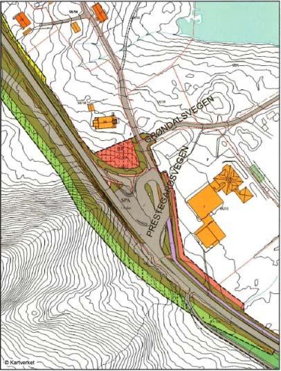 Skuleområde og B33 grensar til reguleringsplanen «Trolldalen/Storneset» vedteken 24.8.1976, men langs B33 og skuleområdet gjeld planen berre fylkesvegen.