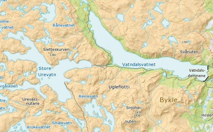 1141-1175 moh 700-840 moh Hoveddata: Arbeidsvolum 222 Mill m 3 Vannvei 2630 m Fallhøyde (mid) 425 m Max vannføring 549 m 3 /s Kapasitet 1600 MW