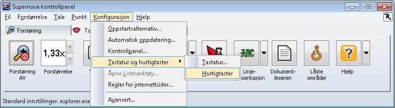 utseende til den visuelle markøren. Tastaturverktøyet i SuperNova Med tastaturverktøyet kan du tilordne hurtigvalg til taster på leselista eller tastaturet.