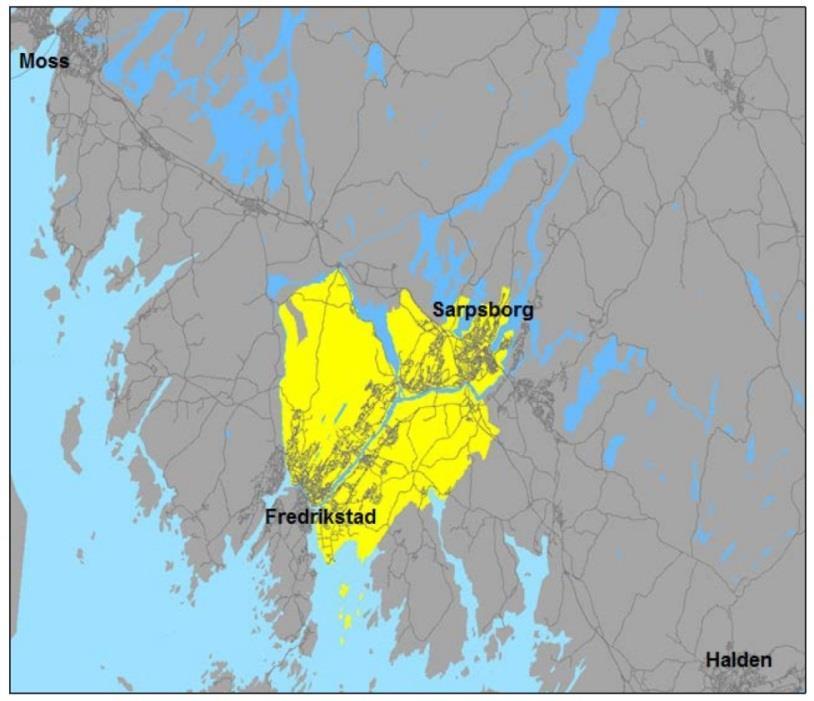 3.3.1 Trafikkarbeid For å få sammenlignbare resultater har vi benyttet samme storsonestrukture som er benyttet i notater «Trafikknotat Bypakke Nedre Glomma» datert 2. april 2013.