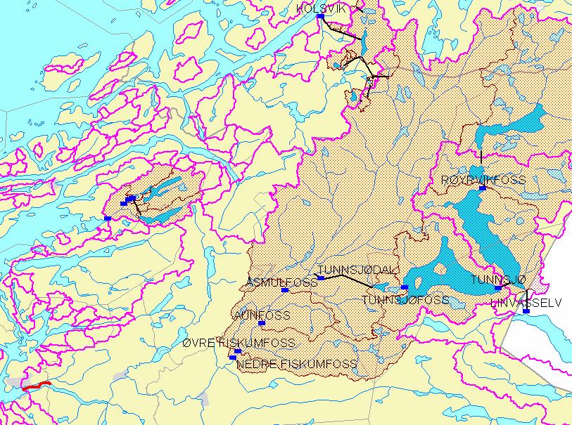 2.2.1 Reguleringer i vassdraget Den første større kraftutbyggingen i vassdraget kom like etter annen verdenskrig, og den første turbinen ble satt i drift ved Nedre Fiskumfoss kraftverk i november 1946.