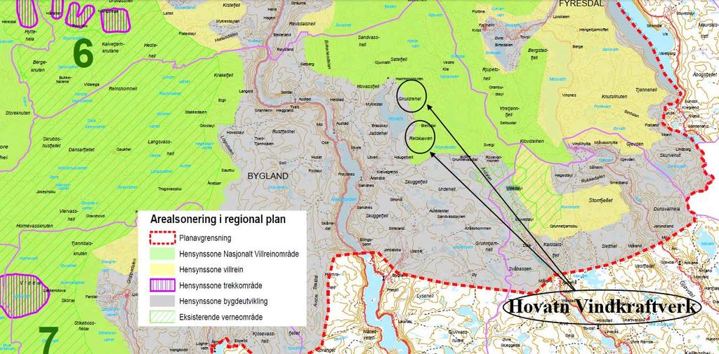 I forbindelse med utarbeidelse av «Heiplanen» har det blitt laget et plankart over villreinområdene i SA og SR.