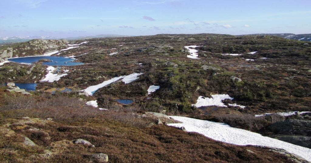 viser, foruten Hovatn, deler av det sørlige planområdet i venstre billedkant.