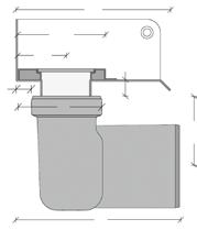 = Avstand fra overkant utløpshus til underside flis. (Se målspes.