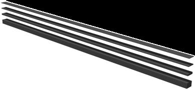 46 HighLine custom Linje Materiale: Rustfritt stål (AISI 304) Overflate: Børstet Forhøyningssett: Plast (PE) *Merk innbyggingsmål!