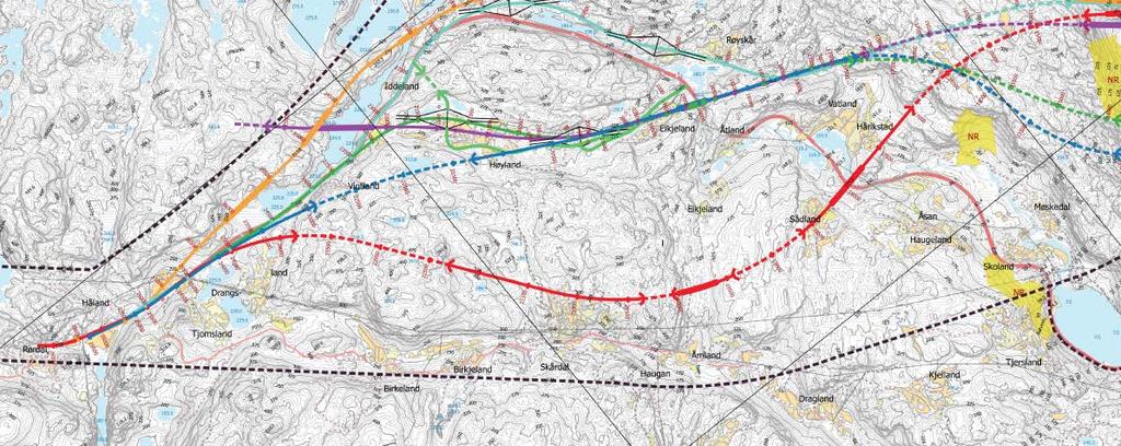 Fordelen med denne korridoren var at den gikk gjennom et lengre strekk med ubebygde områder oppe på heiene i dagsone.