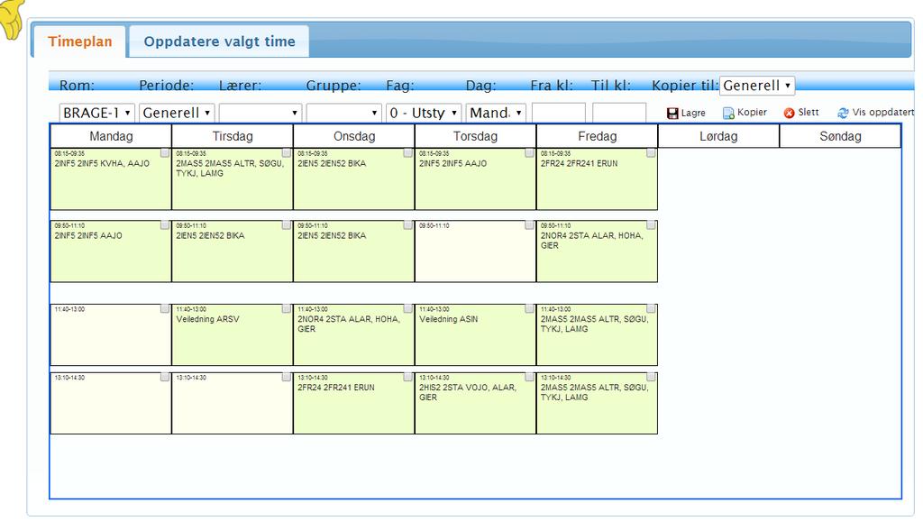 - 30 importert fra et skolesystem, som Novachem, men du kan endre timeplanen om det er ønskelig.