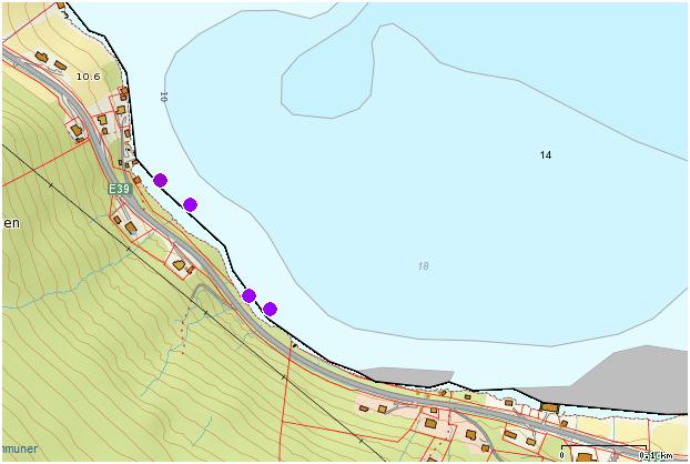 METODAR Denne granskinga tek utgangspunkt i den planlagde vegtraseen E39 Valsøya-Klettelva sin moglege påverknad i fjøresona og i sjø.
