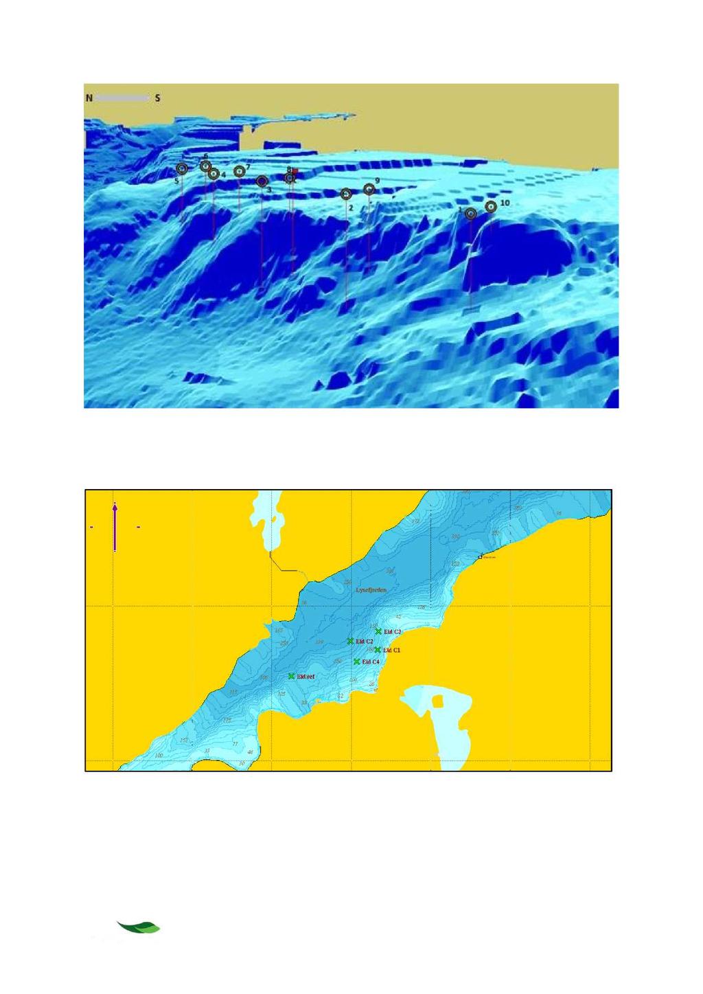 Figur 2-3 Bunntopografisk skisse av området ved lok alitet Eidane med prøvestasjoner for B -