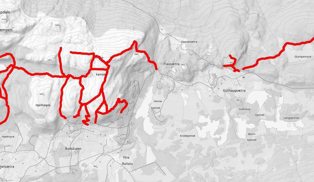 Friluftsliv og rekreasjon Planområdet har en fin beliggenhet på Fåvangfjellet med kort vei til turstier og skiløype.