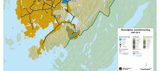 vatnsveita með: 5 vatnshreinsstöðvar: Espeland