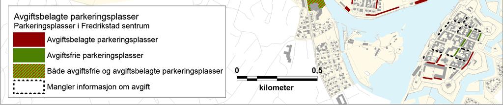 En stor del av parkeringsplassene i sentrum er plassert i p-hus. Ca. 3.700 av plassene i sentrum er avgiftsbelagte parkeringsplasser.