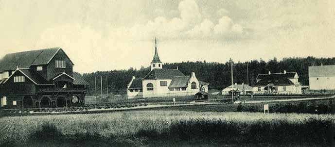 Utsnitt av postkort med motiv fra Norsk Folkemuseum, stemplet 1904.