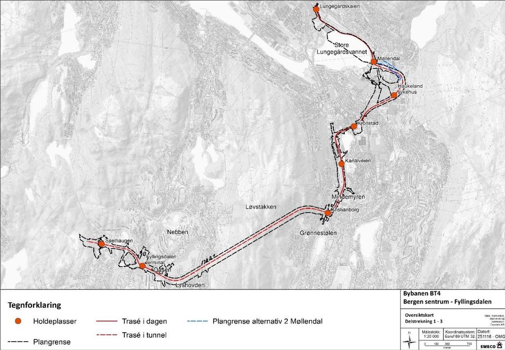 1. INNLEDNING Innledning I henhold til Plan og bygningslovens 12-9, jf 4-2 er det lagt fram et planprogram for bybane fra Nygårdstangen i sentrum til Spelhaugen i Fyllingsdalen via Haukeland sykehus.