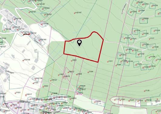 Områdebeskrivelse Planområdet vil omfatte deler av eiendom gnr/bnr 115/2, og en liten del av 115/45. Planområdet planlegges å få atkomst fra den private vegen Gruvskabben.