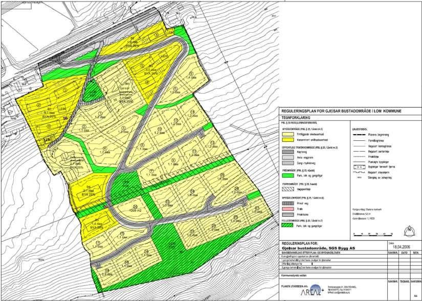 5.3 Tiltak for planlagt bebyggelse i byggefeltet Gjeisar Rapport nr.: 20081533-1 Side: 15 / Rev.: Figur nr. 7. Kart over det planlagte byggefeltet Gjeisar.