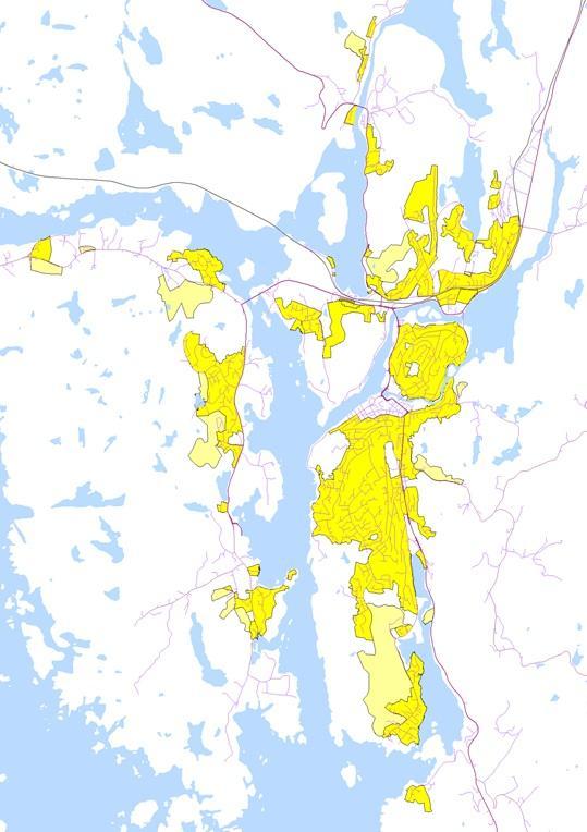 Utviklingsretninger i Egersund 6 Figur 2-1Eksisterende og nye boligområder. Kilde: Eigersund kommuneplan 2007-2019 2.2 Næring 2.2.1 Antall arbeidsplasser i 2040 Med hensyn til sysselsetting vurderes særlig aldersgruppen mellom 20 og 69 år å ha betydning.