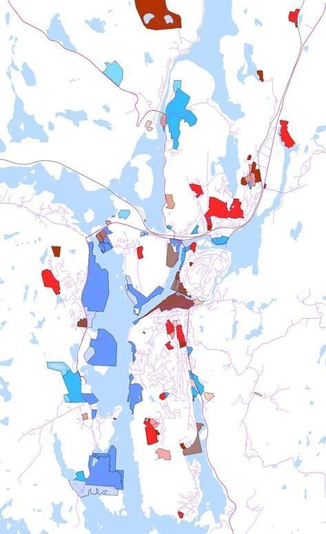 Utviklingsretninger i Egersund 10 Figur 2-4 Eksisterende og nye byggeområder til industri, næring, senter og tjenesteyting. Kilde: Eigersund kommuneplan 2007 2019 2.2.3 Tilgjengelig areal til næringsformål og til hvilken pris?