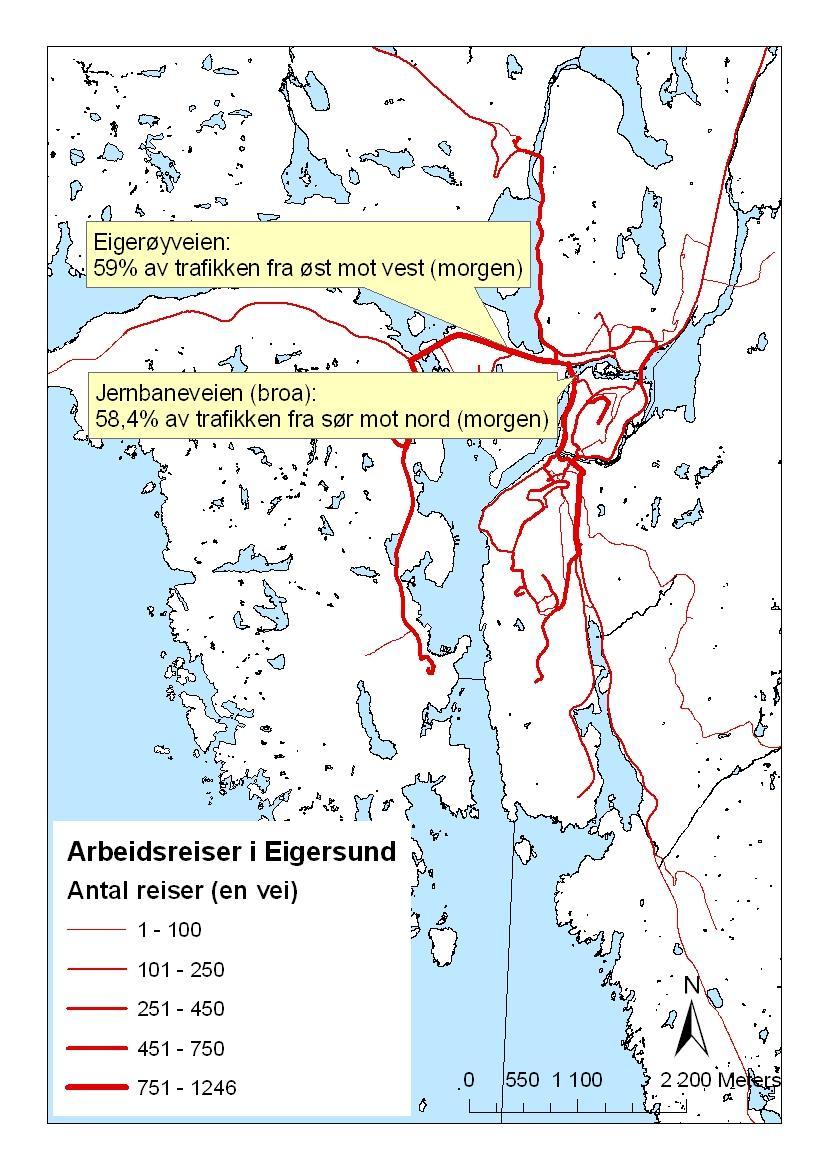 Utviklingsretninger i Egersund 15 Figur 4-1 Arbeidsreiser i Eigersund.