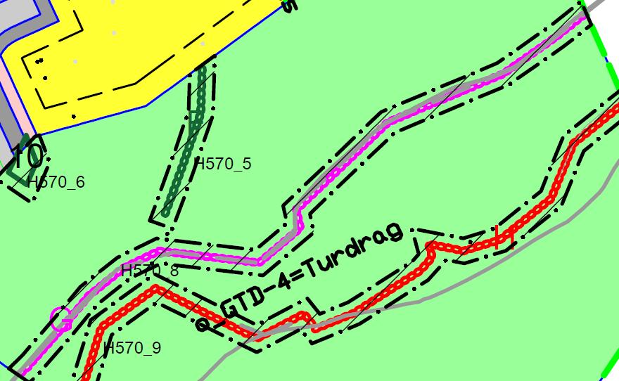 H570_8 Hensynssone bevaring H570_8 omfatter den største delen av steingjerde G som danner den nordlige delen av fegata