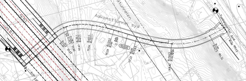Søndre adkomsttunnel Bilde: Permanent adkomsttunnel sør Det skal etableres adkomsttunnel fra stasjonshallens søndre ende. Den går under Holmestrandtunnelen (fv.
