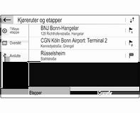 Velg en POI-hovedmeny, for eksempel Reise, og velg deretter en underkategori, for eksempel Lufthavn. En ny meny vises. Velg et søkeområde, for eksempel Rundt bilen, for å avgrense søket.