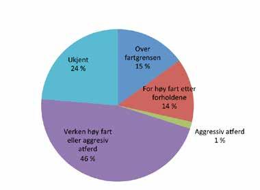 Figur 4 Hastighet i ulykken (n=207) RUSPÅVIRKET Figur 5 viser at 19 % (39) av gjerningspersonene var ruspåvirket i ulykkene.