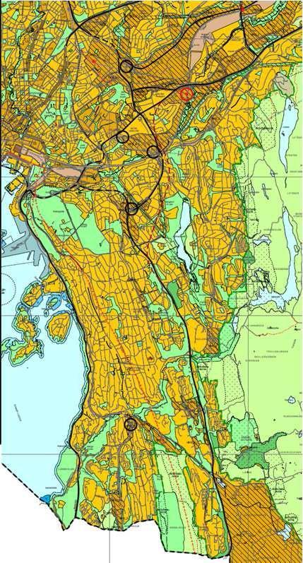 legg i grunnen bl.a. eksisterende og noen planlagte tunneler.