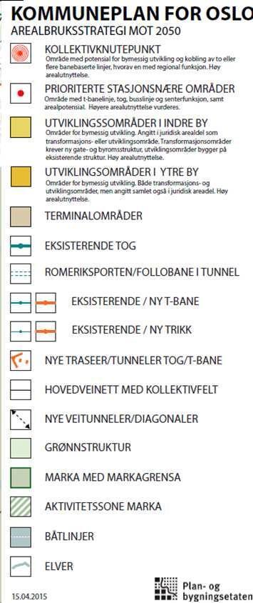 Blant annet er utviklingsområdene i «Hovinbyen» som er et hovedgrep i kommuneplanen, og utbygging av Gjersrud-Stensrud vist.