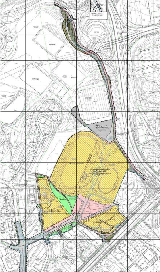 Figur 98 Planavgrensning for nytt Bryn Senter Valle Hovin Reguleringsplan med blant annet ny stadion på Valle Hovin ble vedtatt i bystyret 03.09.2014 (S- 4791). Vålerenga fotball er forslagsstiller.