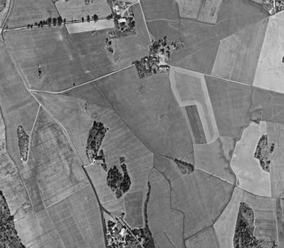 Figur 22 - Flyfoto fra Ryen, tatt i 1947, 1971 og 2014. Ryenkrysset ses til venstre i bildene fra 1971 og 2014.