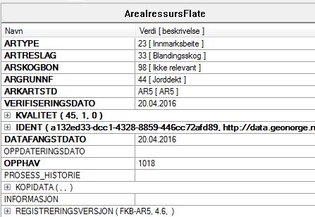 7.3. Opphav Når kommunen endrer eller lager nye AR5grenser og AR5flater, skal objektene kodes med Opphav er lik kommunenummer.